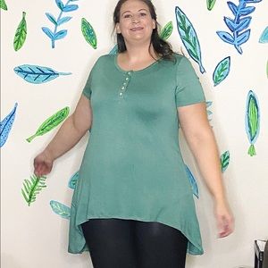 High low green tunic